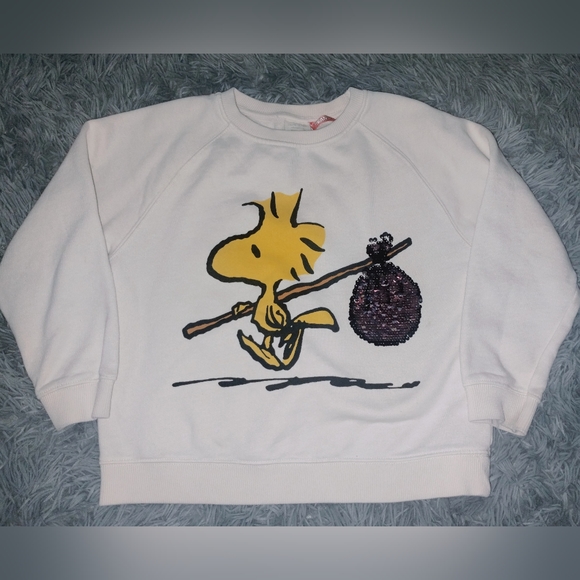 Peanut Woodstock Pullover Sweatshirt Size 9 Girl's. EUC - Picture 5 of 5